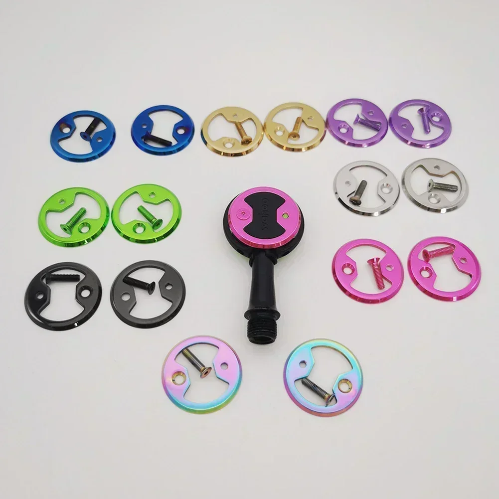 1 Set Bike Pedal Plate Bow Colorful Alloy Bicycle Pedal ClipFor Speed Play Bicycle Accessories