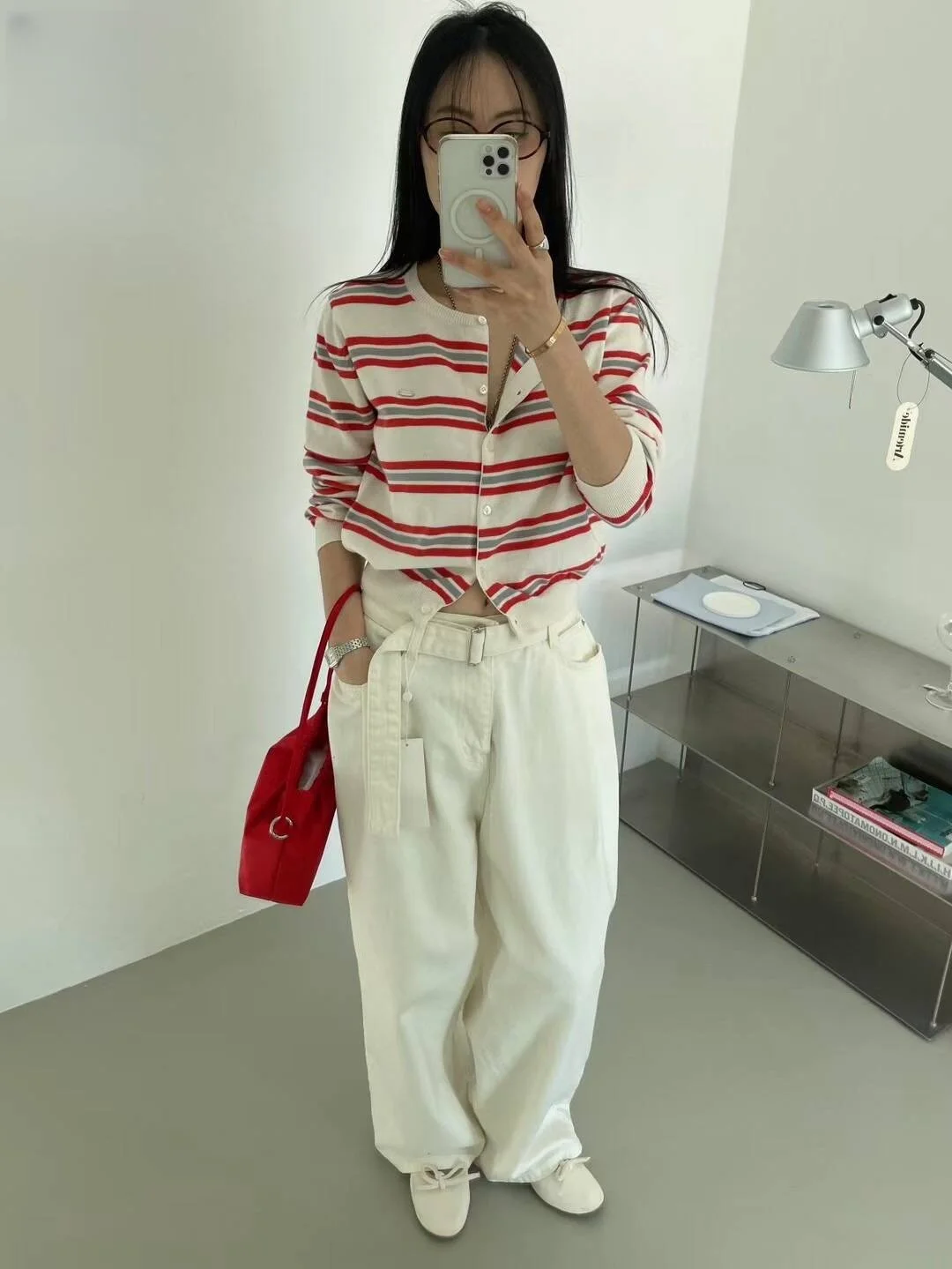 Spring New Classic Striped round Neck Button up Soft Knitted Open Cardigan Fashionable Design Sensation Women's Sweater