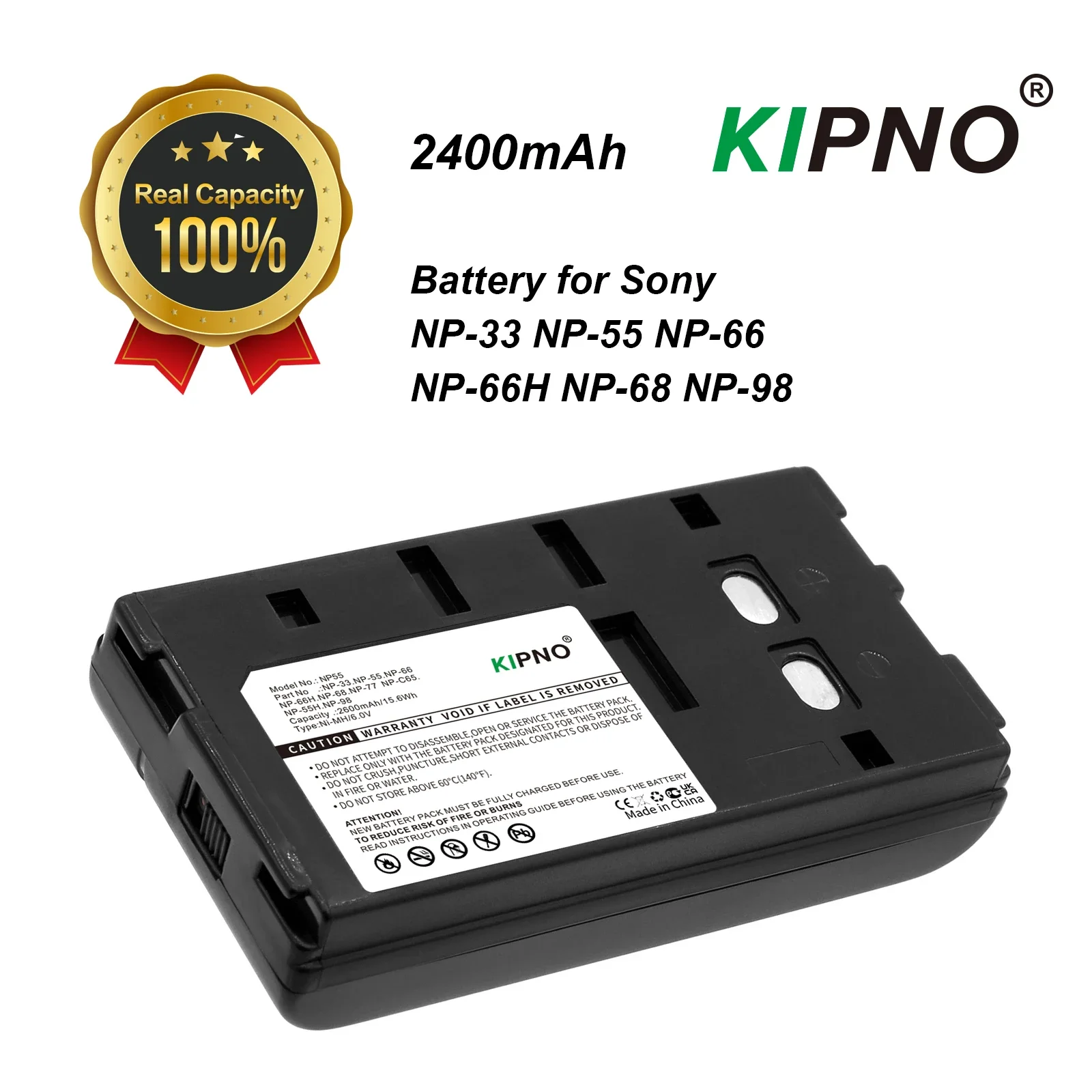 

Camera 2400mAh Battery for Sony NP-33,NP-55,NP-66,NP-66H,NP-68,NP-77,NP-98, for ONeil 550041-100,DR10,for Panasonic PV-BP15