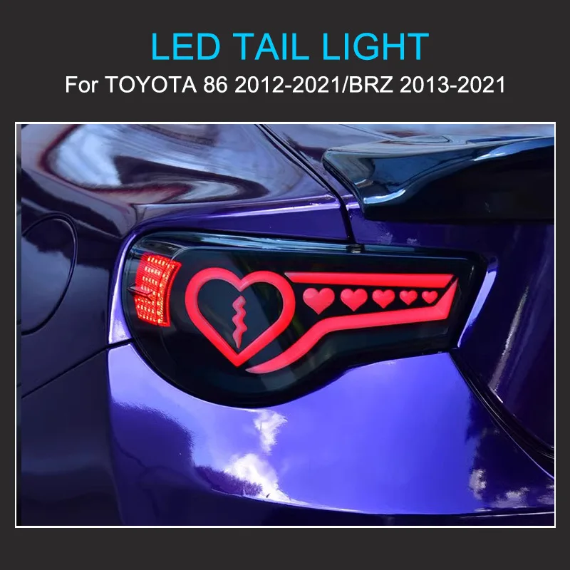 NEW LED Tail Light Assembly for Toyota GT 86 Subaru BRZ 2012-2021 Taillights Plug and Play with LED Dynamic Turn Rear Tail Lamps