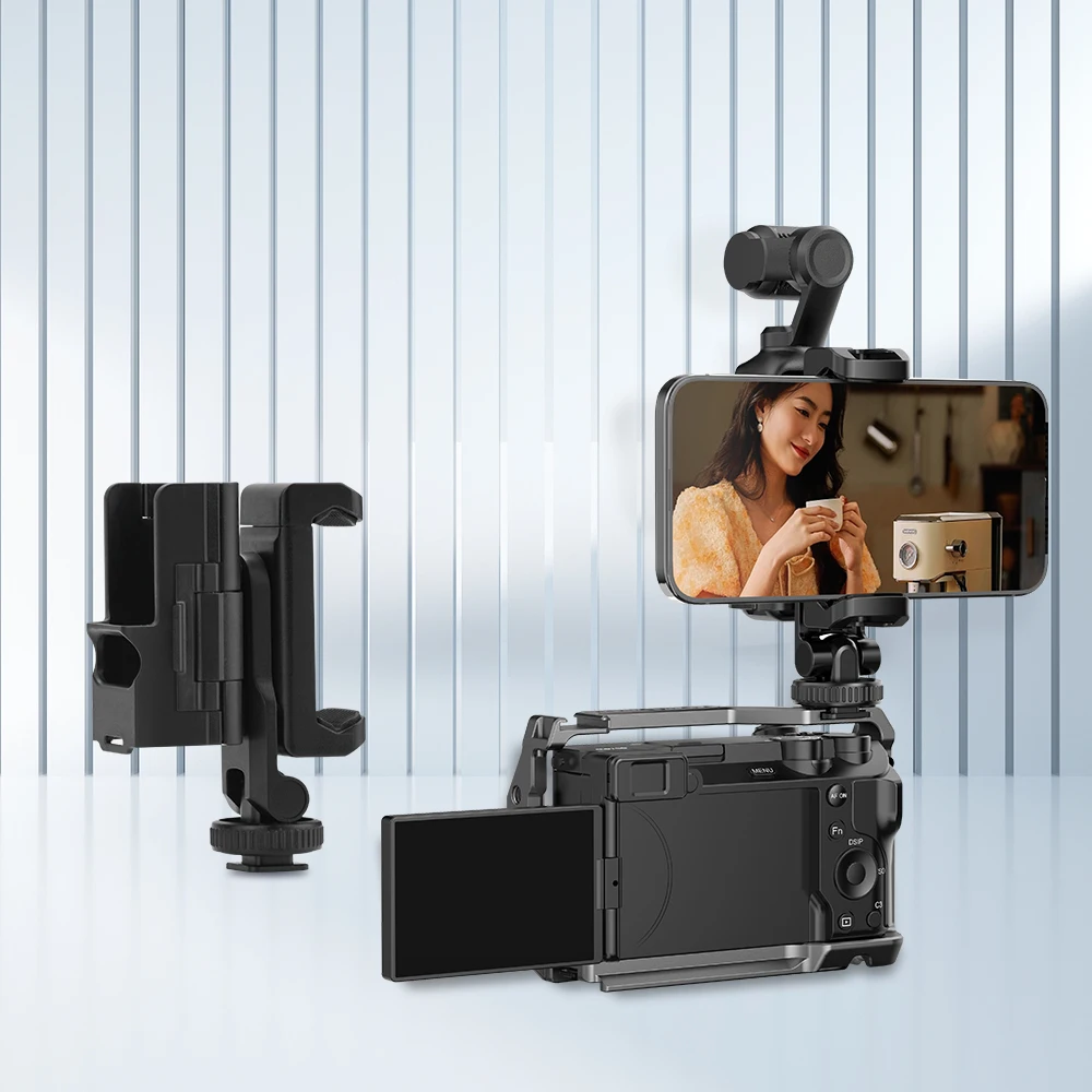 Suporte para Teleprompter de Celular para DJI Osmo Pocket 4/Pocket 3, Moldura Protetora, Suporte de Expansão para Câmera, Adaptador Ajustável