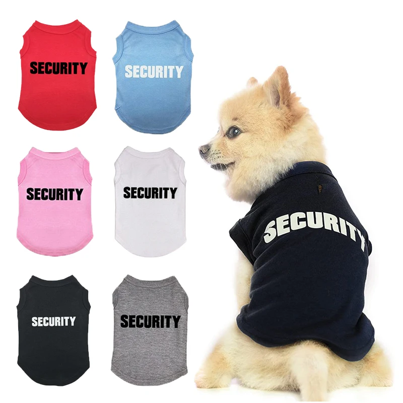 Cotton Dog Shirts Soft Dog SECURITY Costumes Puppy Vest Summer T Shirt Clothes for Small Medium Large Dogs XS-3XL