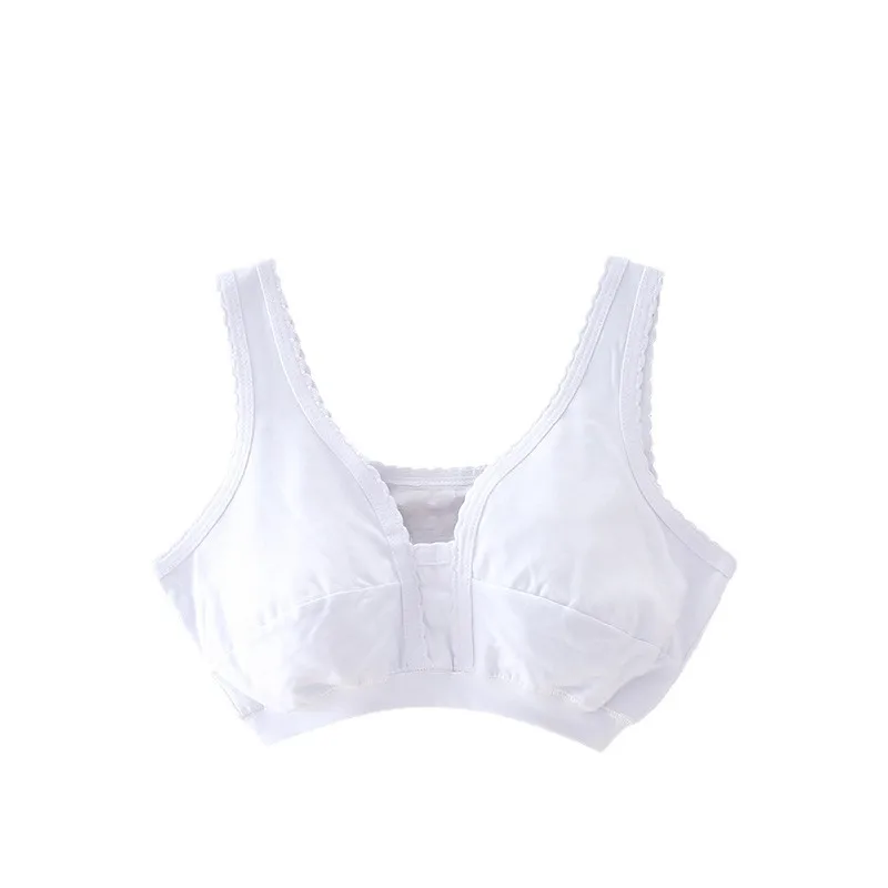 Senior Women Plus Size Bra Vest Loose Thin 100% Cotton Undergarment Oversized Comfortable Wireless Brassiere for Elderly Ladies image 5