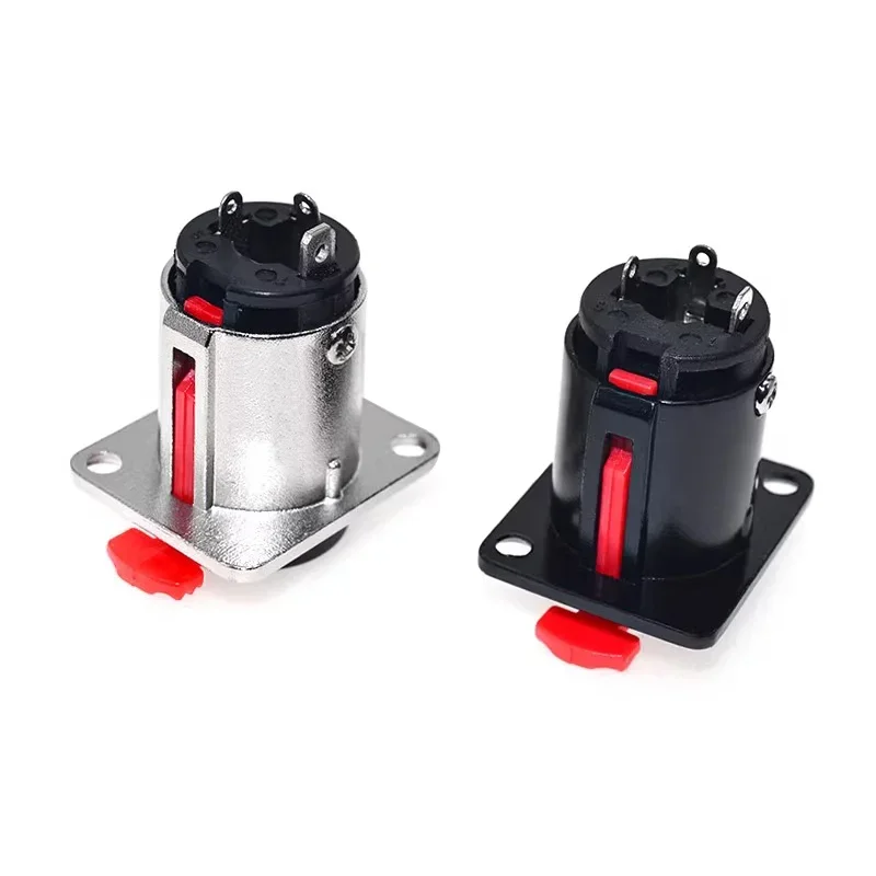5/20 pcs Professional speaker plug Audio Jack 6.35mm female socket panel mount xlr connector black&silver colors plugs