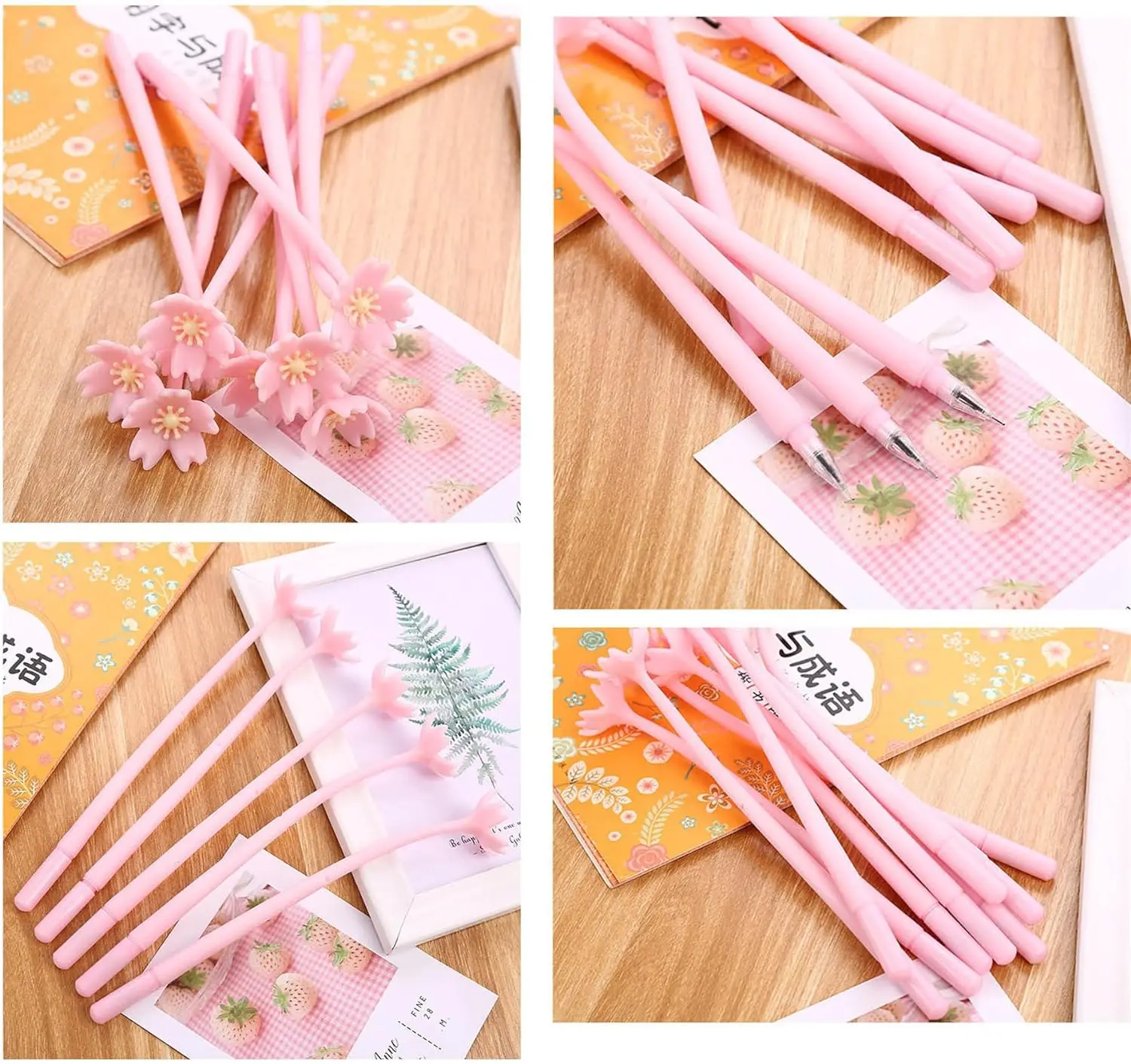 Imagem -06 - Cute Pink Flower Writing Gel Canetas Grupo 0.5 mm Fun Kawaii Bulk Crianças Escritório Material Escolar Ferramentas de Escrita Volta às Aulas 24 Pcs