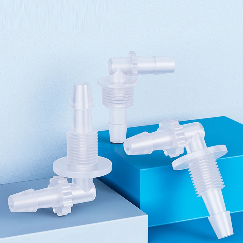 تركيب الكوع الشائك من البلاستيك النايلون، M6 M8 G1/8 G1/4 G3/8 G1/2 مقاسات الخيط، لـ 2.4 3.2 3.9 4.8 5.6 6.4 7.9 9.5 11.1 مم #4