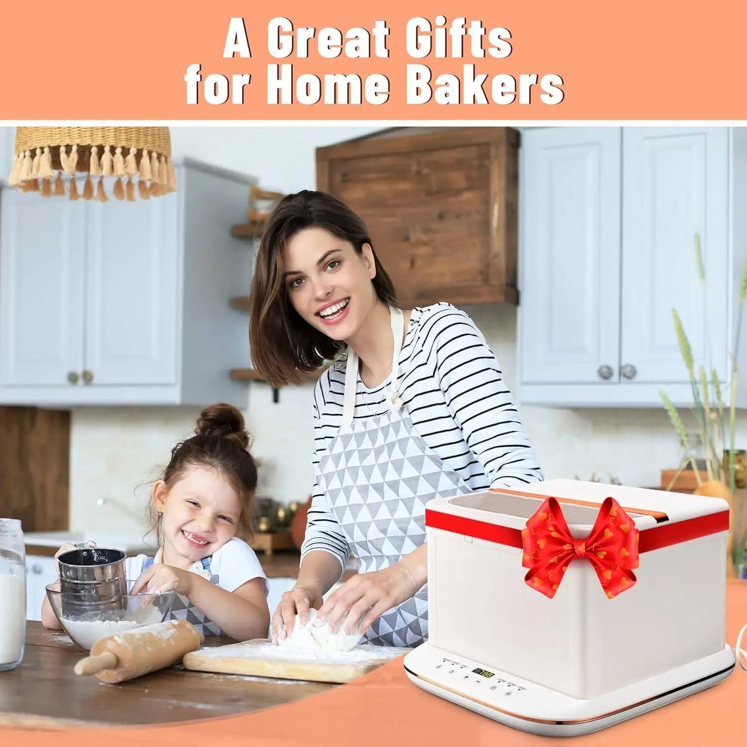 صندوق مقاوم للخبز قابل للطي مع 0-120 ℉   التحكم في درجة الحرارة ومؤقت 1–9H للطباخ البطيء وصندوق عجين البيتزا · تخفيضات كبيرة