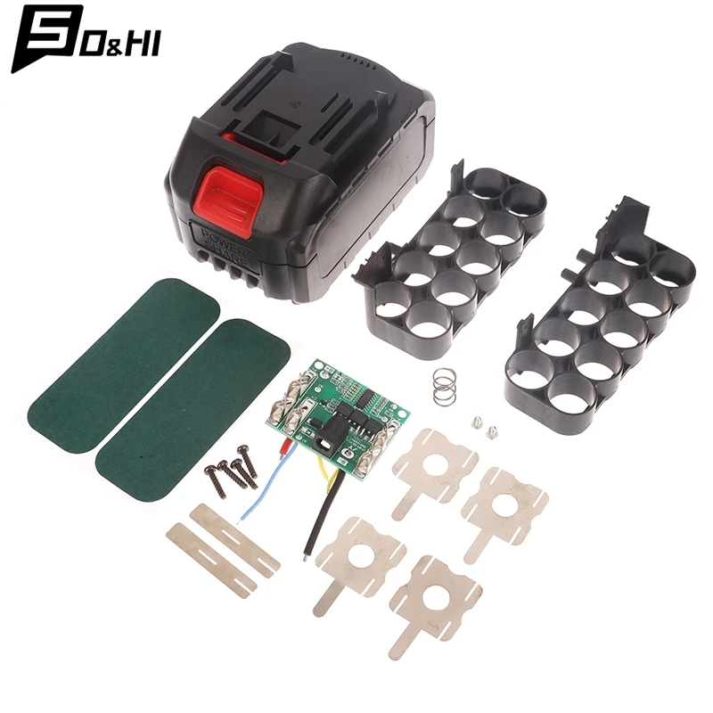 1Set Power Tools Case BMS 21V Battery Storage Box For Wireless Electric Angle Grinder Cutting 18650 Battery Case Without Battery