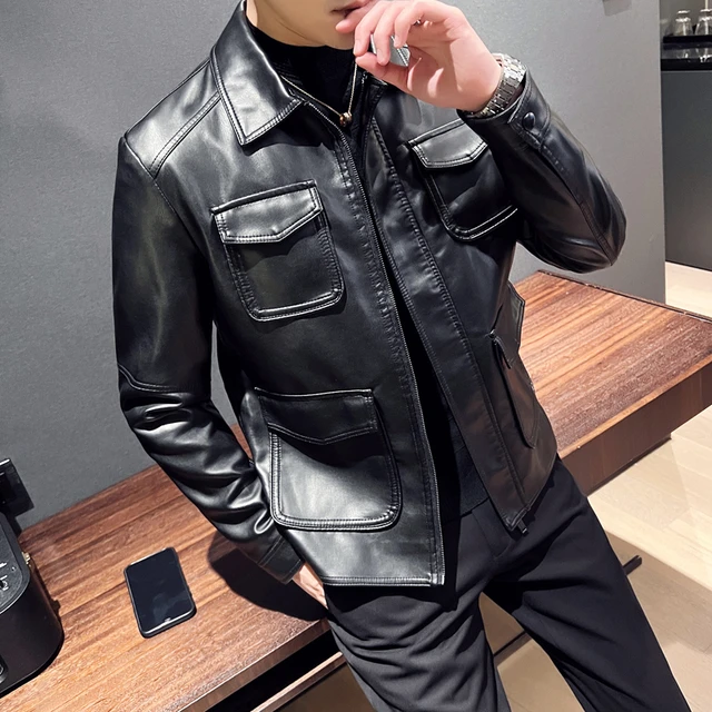 Aliexpress mens leather jacket fashion