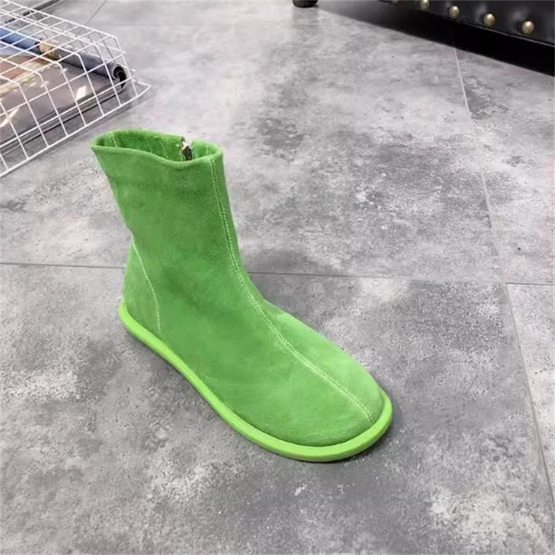 Retro buty damskie jesienne zimowe krótkie buty ręcznie robione wygodny zamek błyskawiczny proste literatura botki Casual płaskie buty rozmiar 40.