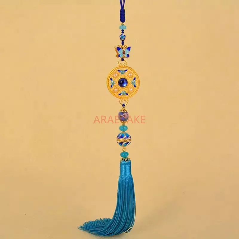 Chinese style classical cheongsam dress, long tassel pendant, retro style frame, collar buckle, ethnic ornament