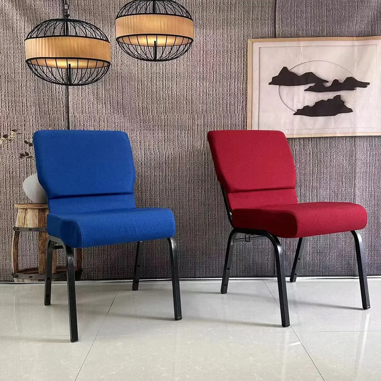 

#V New Design Church Chair Metal Stackable Church Chairs for Sale