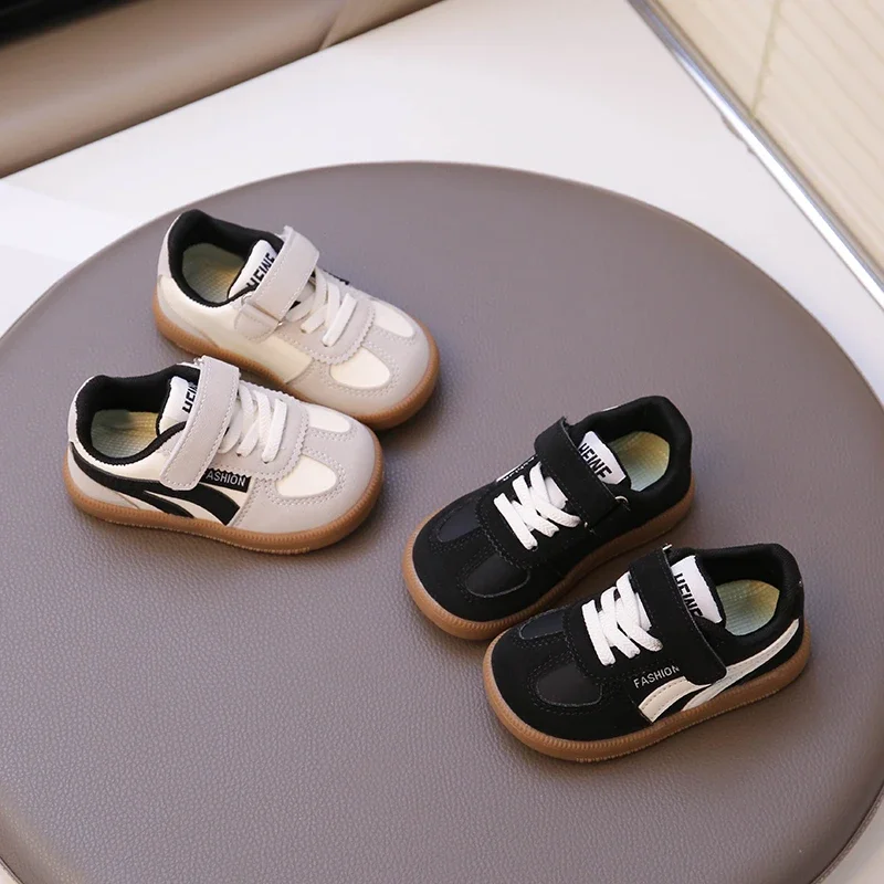 

Children's Sneakers 1-8 Years Old Beige Lightweight Boys Girls Casual Shoes Four Seasons Black Soft Non-slip Kids Single Shoes