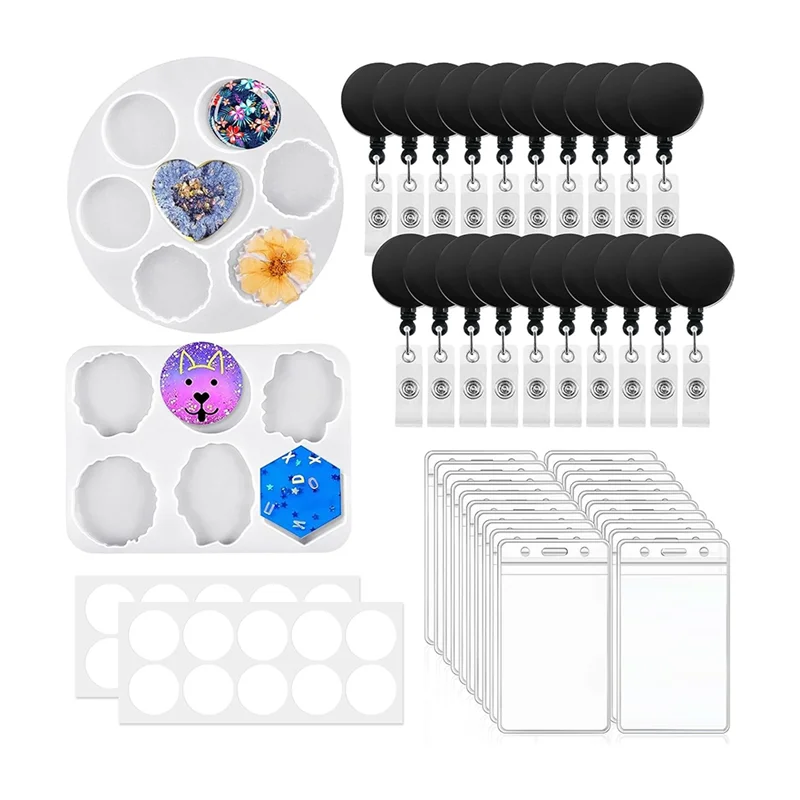 

Набор форм из 2 предметов из смолы, формы для ручек для телефона для УФ-смолы и эпоксидной смолы, брелок из смолы «сделай сам», выдвижные формы для аксессуаров с зажимами