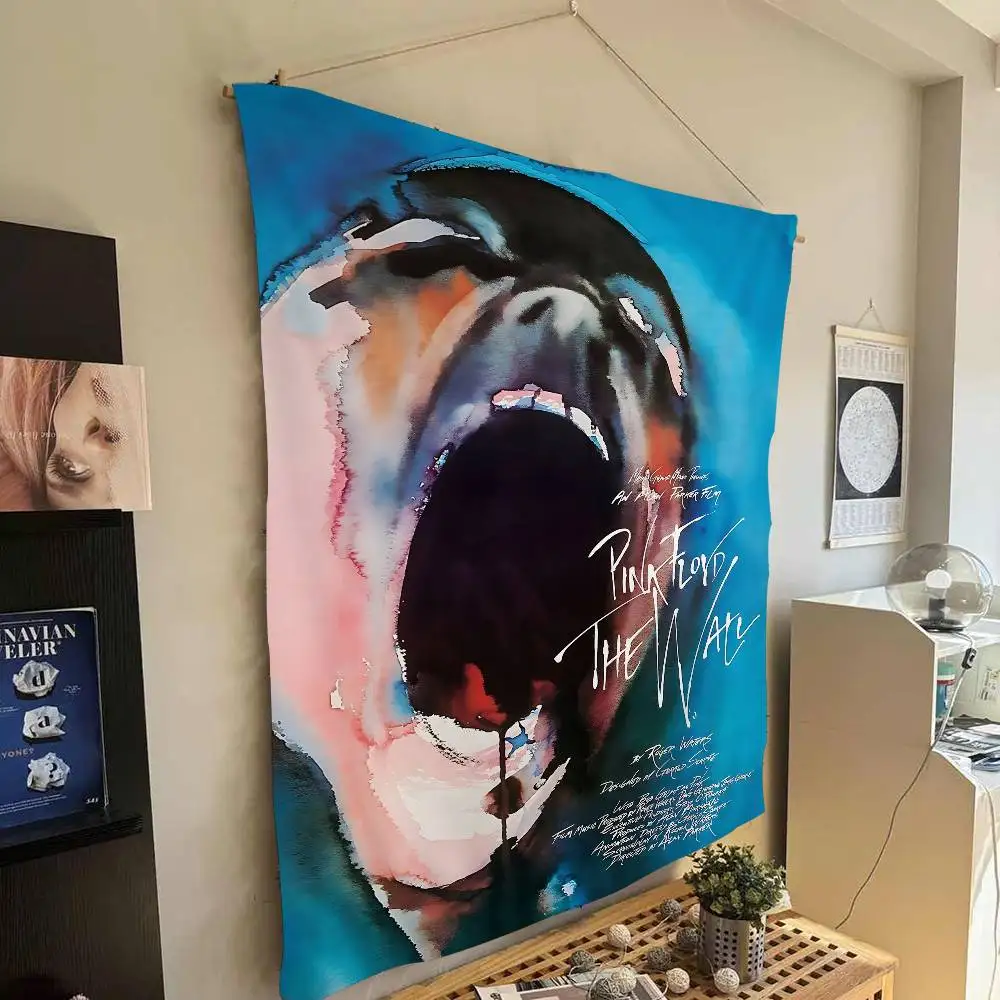 P-Pink F-Floyd-d روك باند أنيمي نسيج لغرفة المعيشة ديكور المنزل النوم ديكور المنزل