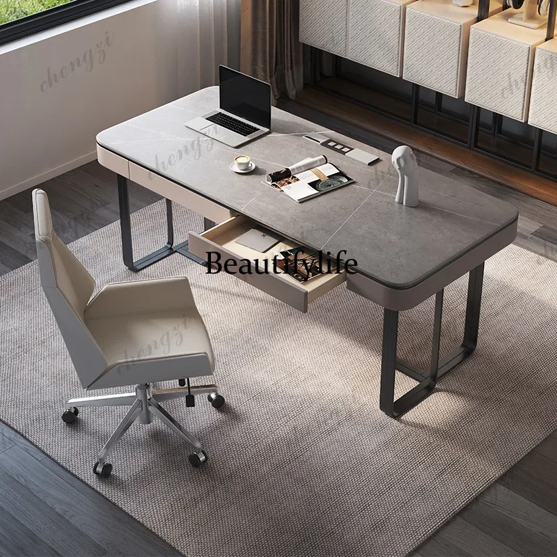 B573 Bedroom Desk Office Desks Reception Modern Study Table Multifunctional Office Desks Nordic Metal Furniture Escritorio
