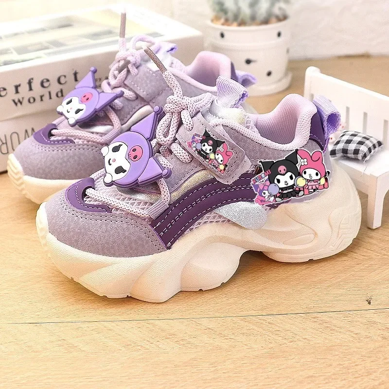 

Sanrio Kawaii Kuromi Students Sports Sneakers My Melody Anime Cartoon Cute Non-slip Breathable Girls Boys Versatile Casual Shoes