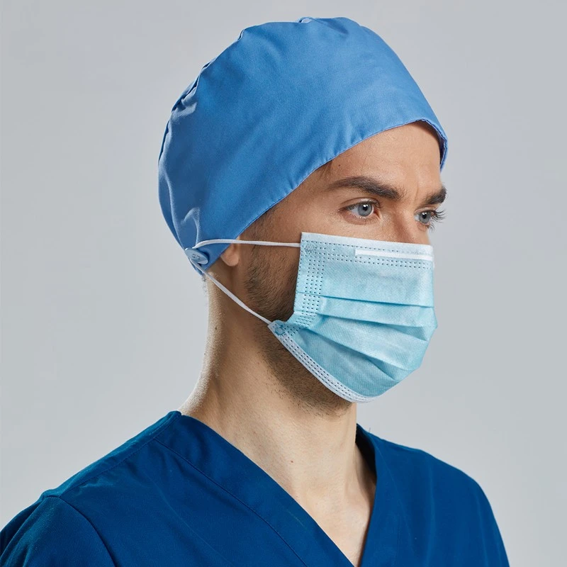 Solid color surgical cap lace-up doctor working cap female nurse cap operating room cap male health care oral cap