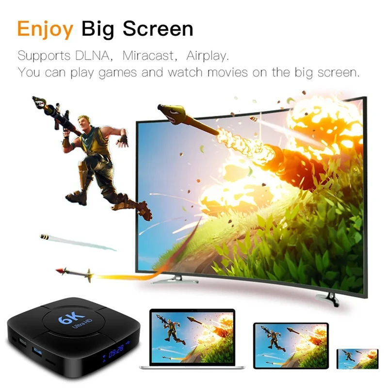 Smart 6K TV Box Android 10 Allwinner H616 2.4G/5Ghz Wifi BT 32GB 6K 4K HD Video Media Player Set