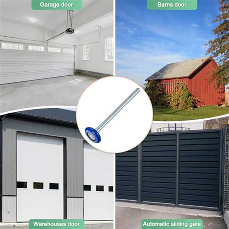 A26F-6 stuks nylon garagedeurrollen, 1,8 inch / 46 mm stille garagedeurwielen, hoge belasting 6200Zz 8 ballen afgedicht precisielager