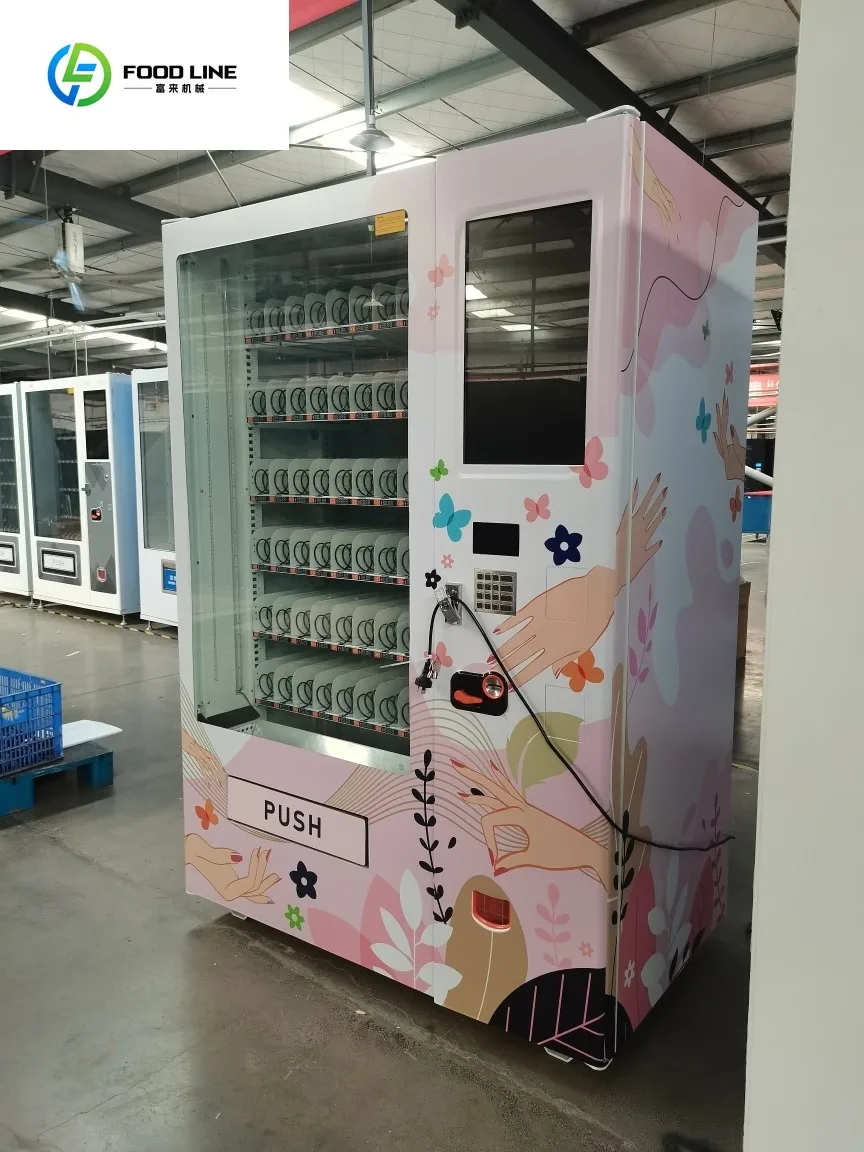 Shopping Mall Cosmetics Vending Machine Customized X Y Axis Elevator 215 Inch Touchscreen Makeup Retail System