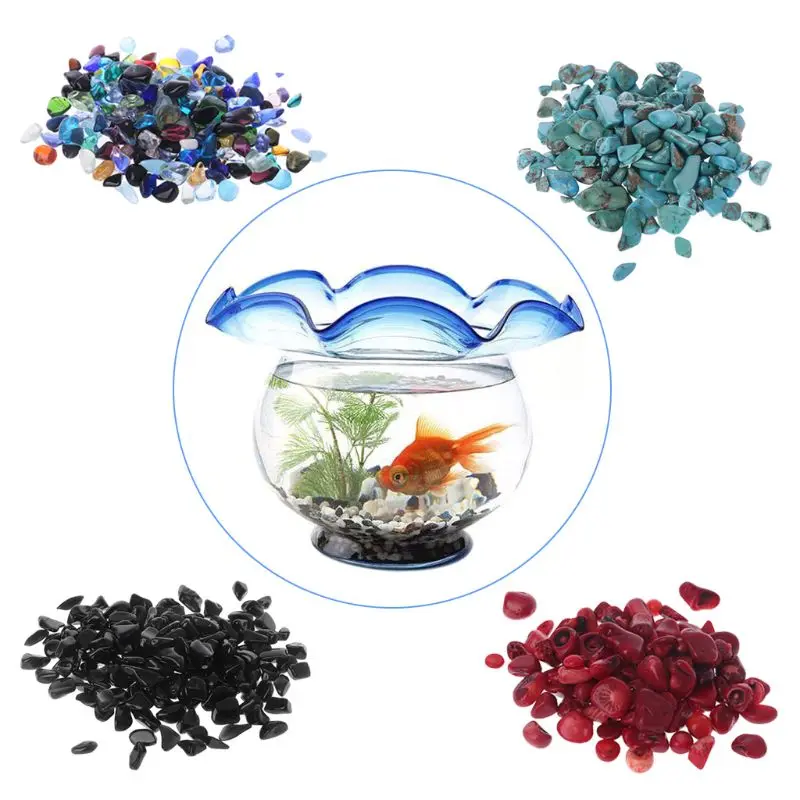 652F Natural Stones Fish for Tank Decorative Gravels Mixed Color Pebbles Small Garden Rocks Soil Cover for Aquariums Vase Fil view 3