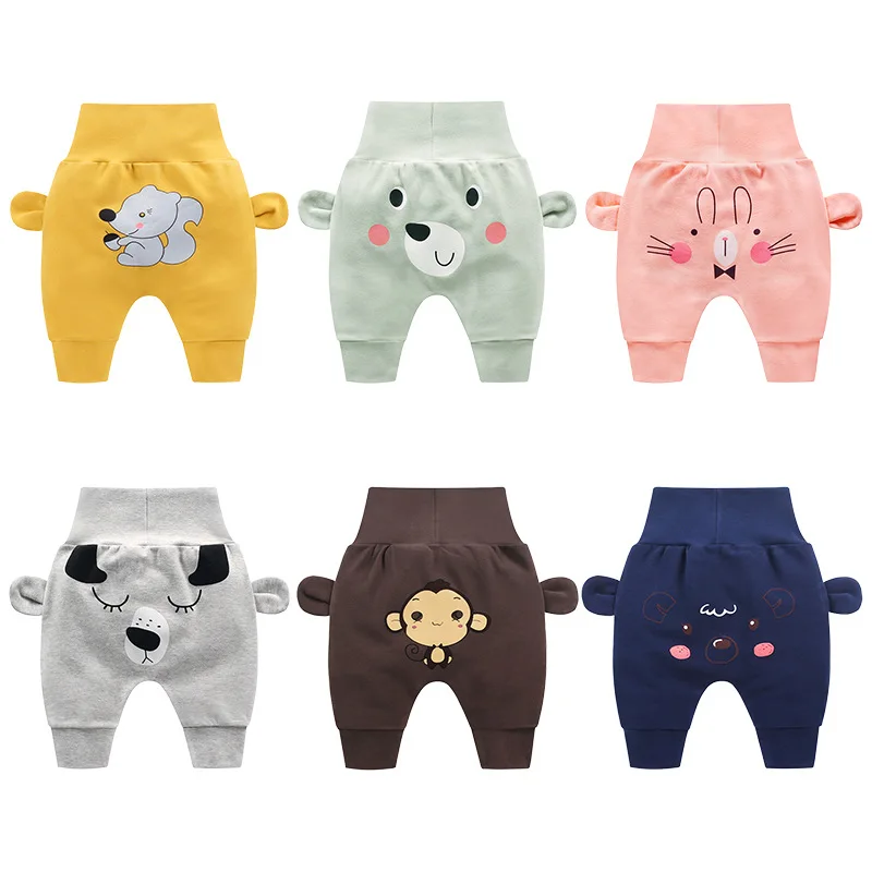 Baby Cute Pants Boys Girl Cartoon High Waist Protection Belly Children Toddler Spring Autumn Newborn Trousers