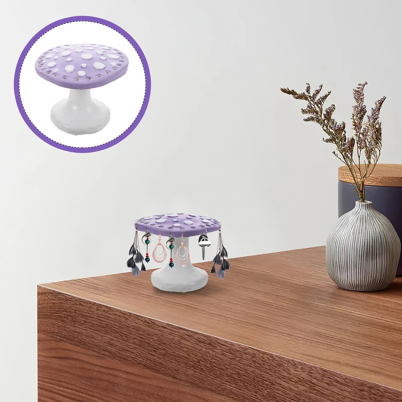

Mushroom Jewelry Display Stand Cute Earring for Vendors Dresser Organizer Decor Holder Organizers Storage Holders Tray Earrings