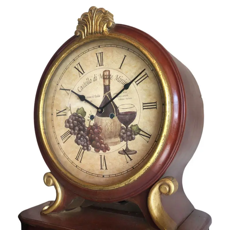 #Solid wood floor clock European wooden clock music timekeeping quartz clock functional locker