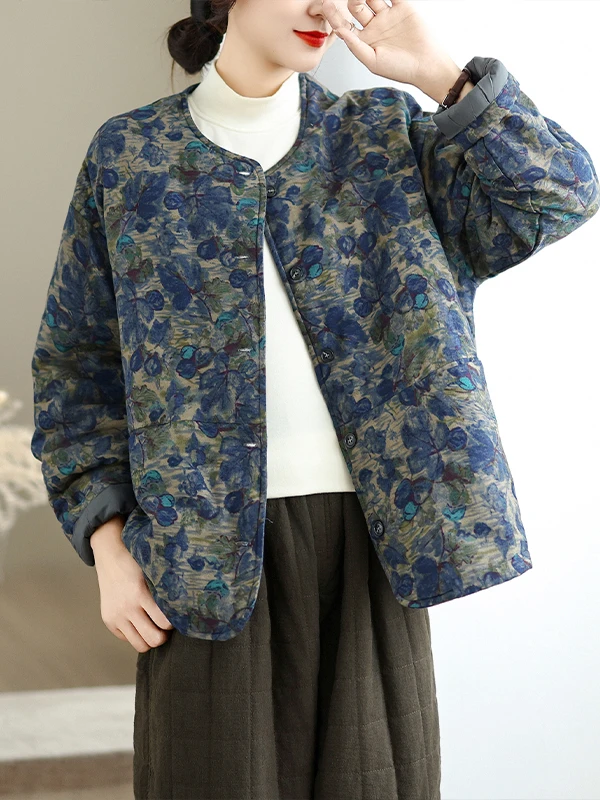Retro Sle Jaet in cotone da donna vestibilità ampia calore stampato confortevole dimagrante autunno inverno nuovo arrivo capispalla Faion