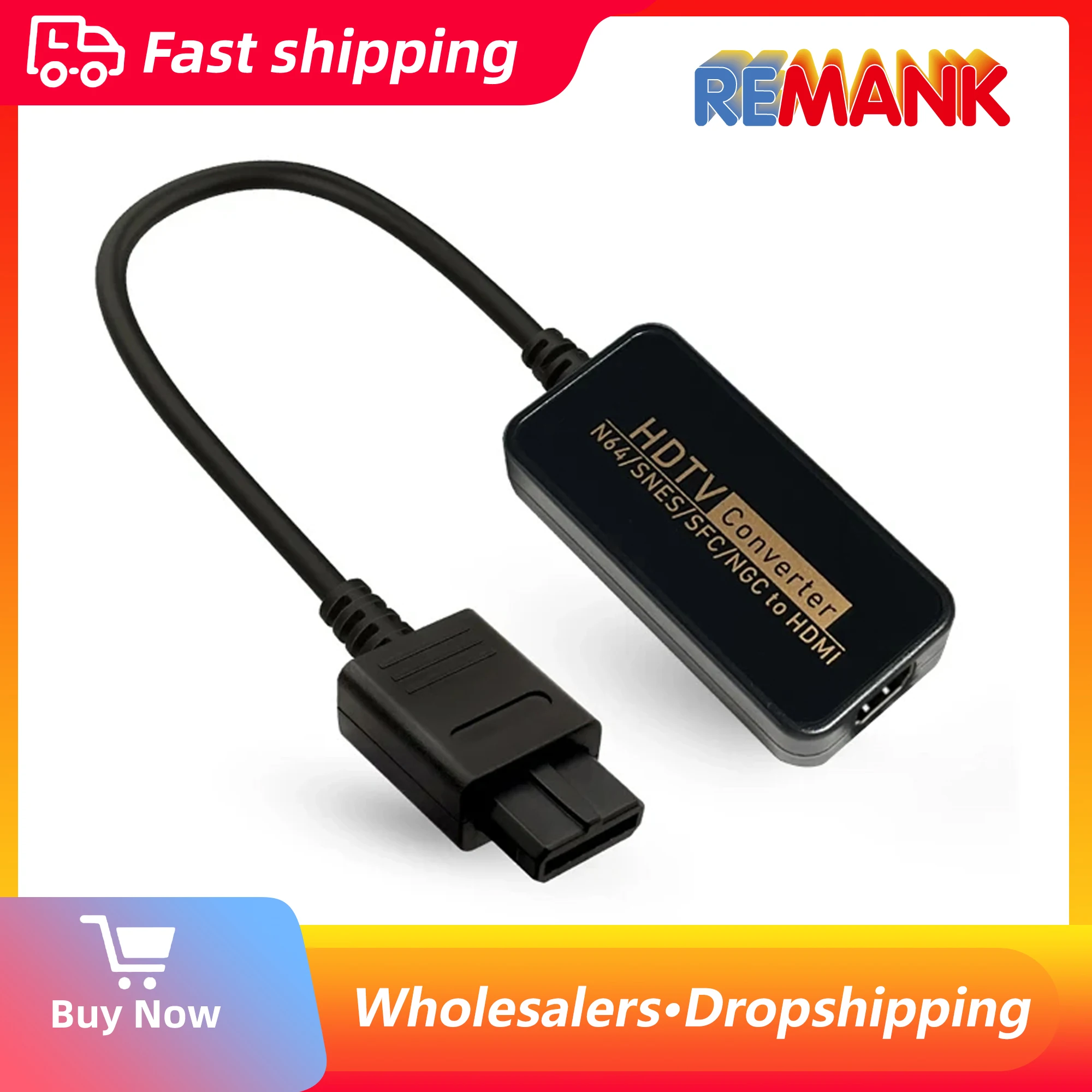 

REMANK For N64 to HDMI-Compatible for Wii HDMI HDTV Converter Adapter for SNES/NGC/SFC/ Plug and Play Game Console Restore Scree