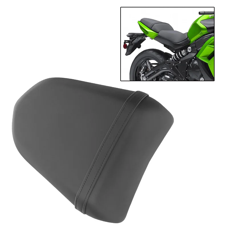 Motorcycle Black Synthetic Leather Rear Passenger Seat Replacement Fit for Kawasaki Ninja 650 EX650 2012 2013 2014 2015 2016