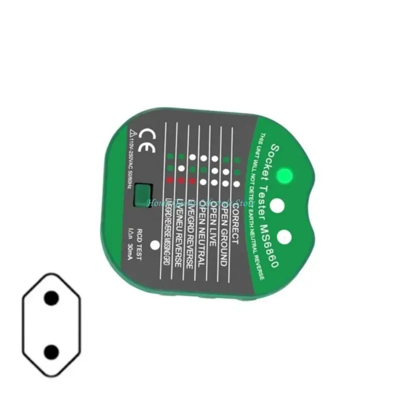 E74E 자동 전자 RCD 플러그 테스터 테스터는 중립 누출을 감지하고 가정 및 사무실 사용을위한 적절한 소켓 배선을 보장합니다.