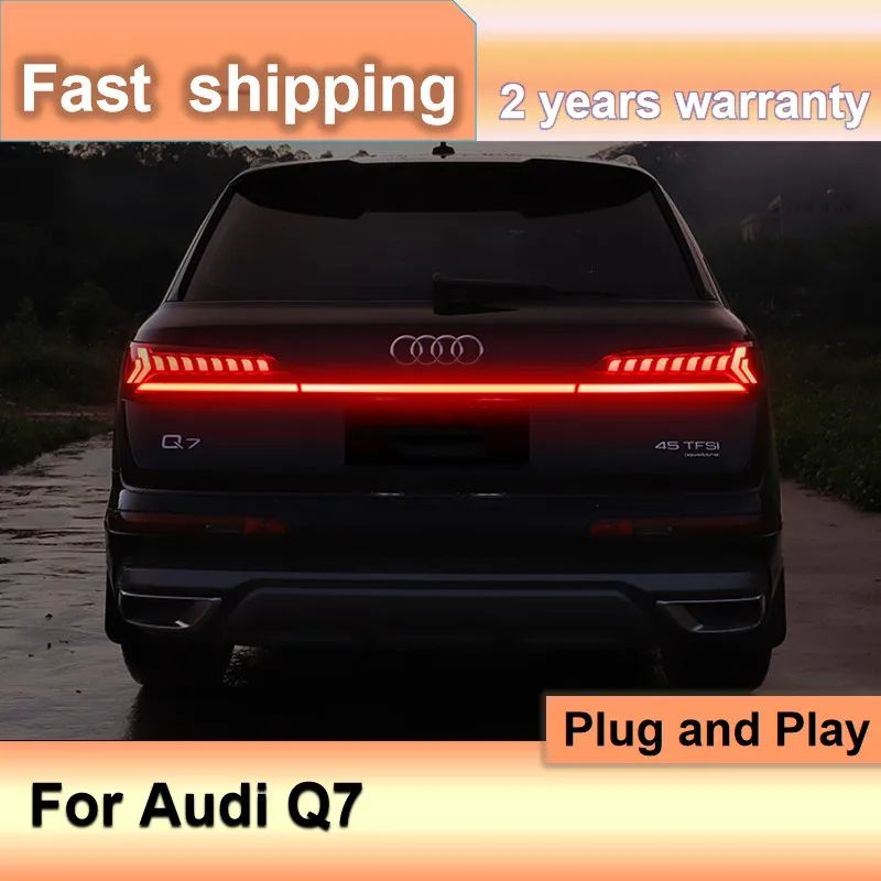 Car Styling for Audi Q7 Taillight 2019 2020 2021 Q7 Tail Light Rear DRL Dynamic Daytime Running Light Q7 Cross Taillight