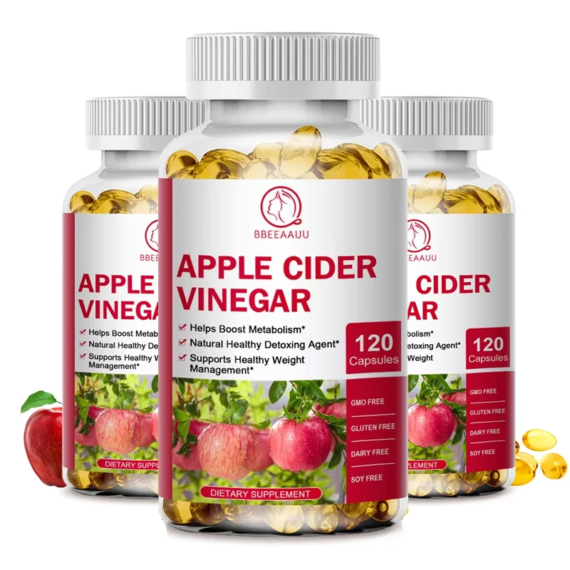 

BBEEAAUU Apple Cider Vinegar Capsules Detox & Digestive Support Cholesterol Health Weight Management Burning Fat