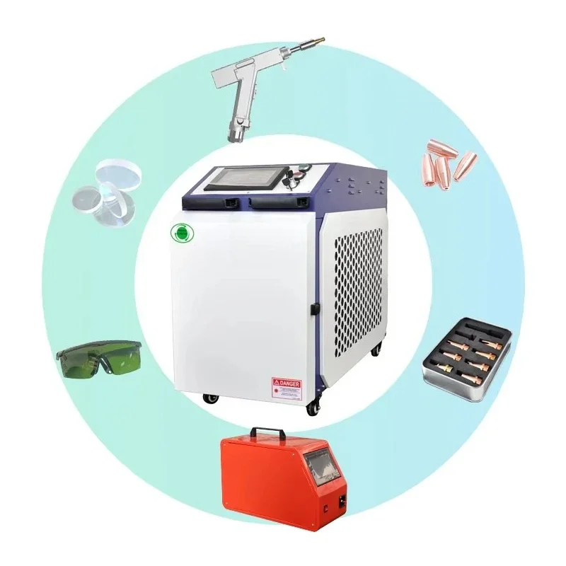 4 in 1 Mini Portable Handheld 3KW Welding Machine New Condition Water Cooling Fiber Type