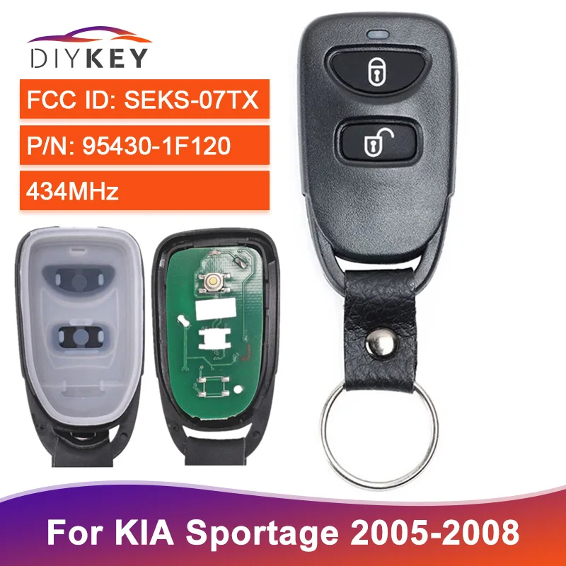 DIYKEY 2 Buttons For KIA Sportage 2005 2006 2007 2008 FCC ID: SEKS-07TX 434MHz P/N: 95430-1F120 Key Remote Fob