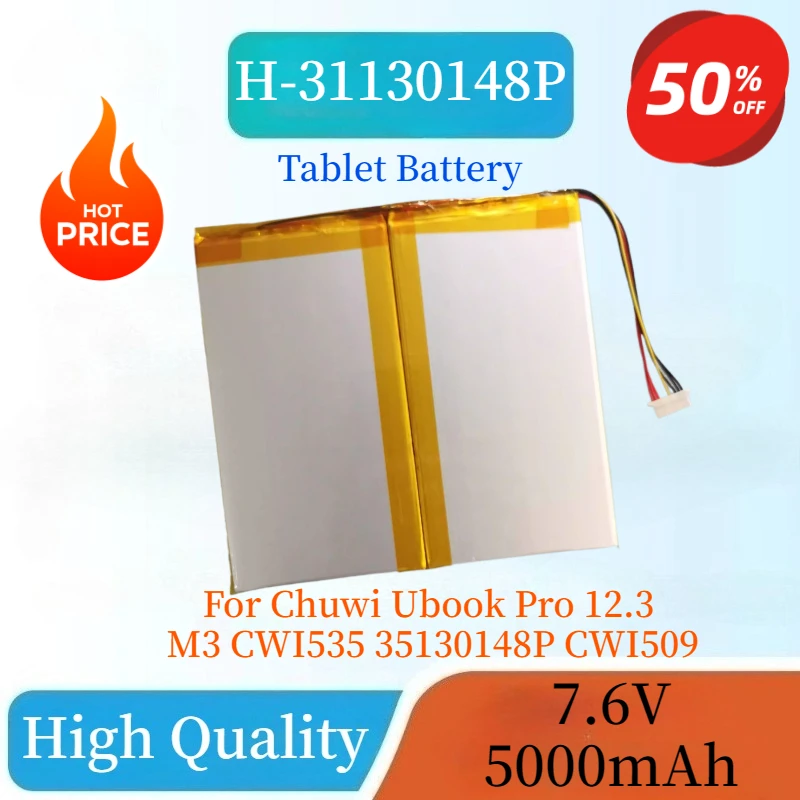 بطارية كمبيوتر لوحي جديدة عالية الجودة H-31130148P قابلة للاستبدال 7.6 فولت 5000 مللي أمبير في الساعة لـ Chuwi Ubook Pro 12.3 M3 CWI535 35130148P CWI509 #1