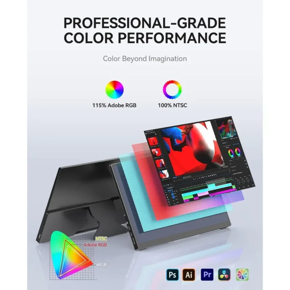 أجهزة الكمبيوتر وملحقاتها 17.3 بوصة شاشة لمس محمولة 4K UHD 3840 × 2160 100% NTSC هيكل معدني من الزجاج المقسى، مكبر صوت #3