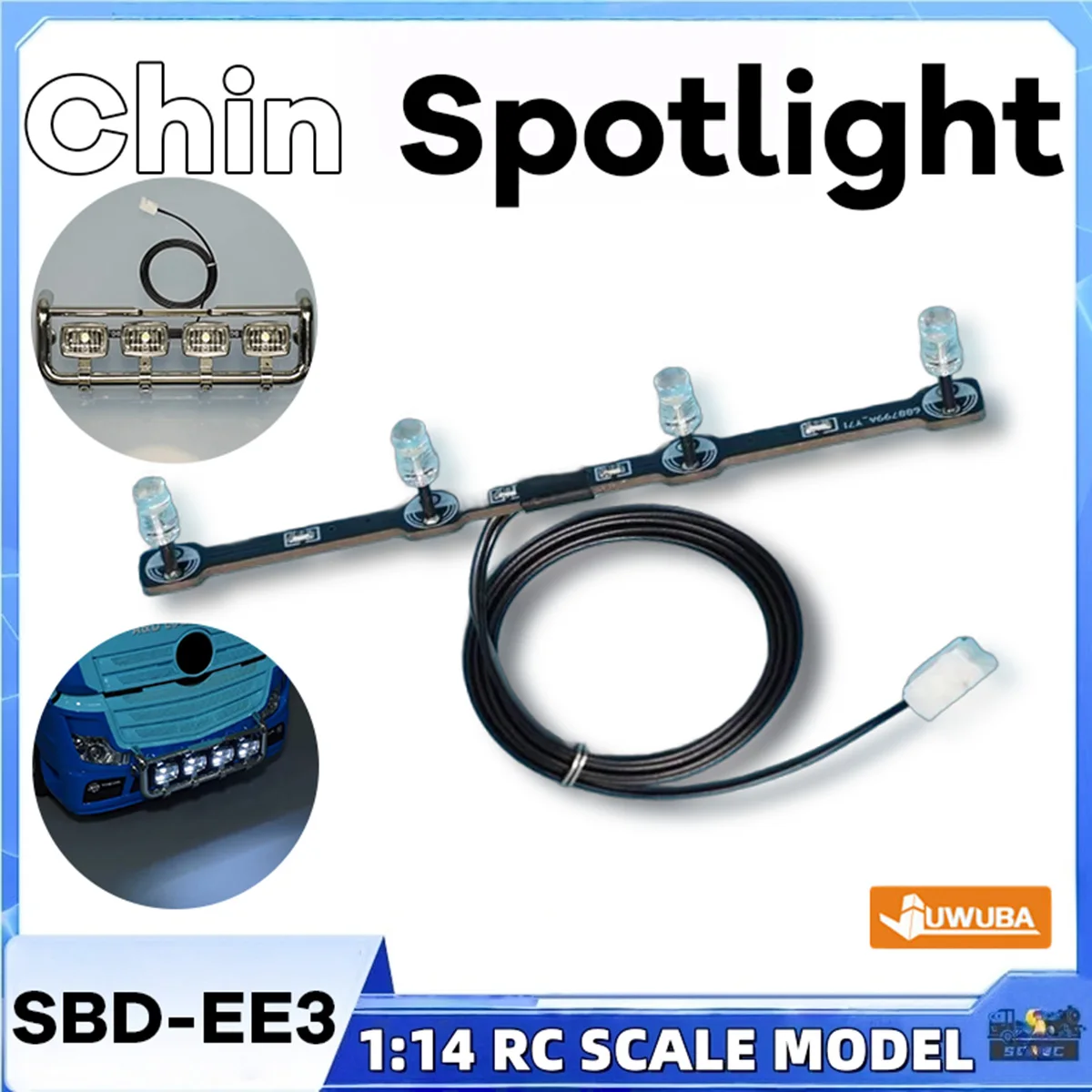 

3363 56348 Chin Spotlight SBD-EE3 PCB LED Lights Board For 1/14 Tamiyaa RC Dump Truck Tipper Benzz ACTROS Toys Model Parts