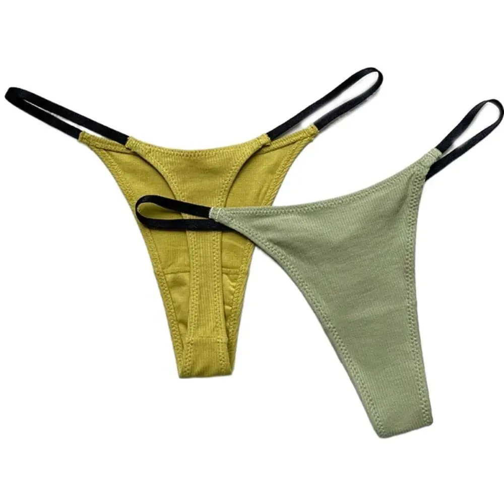 

Sweet Thin Strap T-Back Thongs G-Strings Cotton Crotch Women's Briefs Lingerie Underwear Low Waist T Pants Women