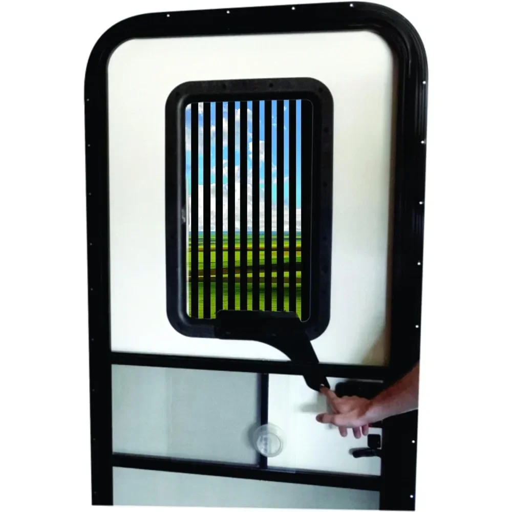 

Затворы для окон и дверей RV, защищающие от солнца, обеспечивающие конфиденциальность и обзор снаружи, управление движением рычага пальцем, без необходимости открывать москитную дверь.