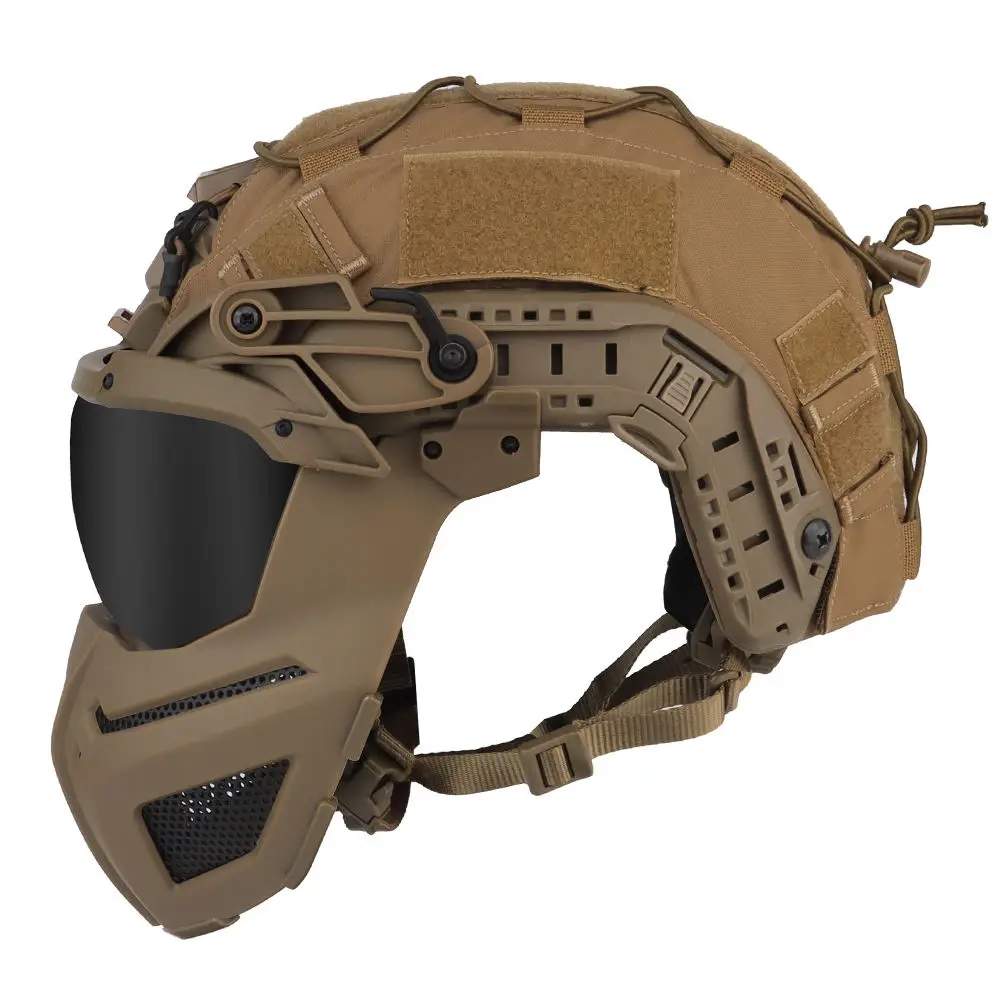 CE Self Defense Full Protection CSCamouflage Green Safety Face Mask Tactical Fast Helmet with Outdoor Protective Helme Visor