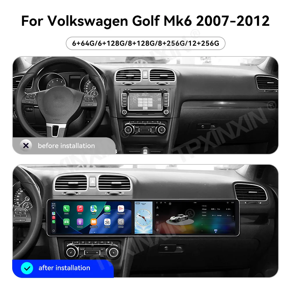 Touch Screen Car Radio For Volkswagen Golf Mk6 2007-2012 Android GPS Automotive Multimedia Auto Radio Stereo Receiver Head Unit