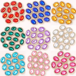 20pcs mix colors 10x14mm Oval glass crystal lace claw rhinestones golden base sew on stone for Diy/Clothing accessorie