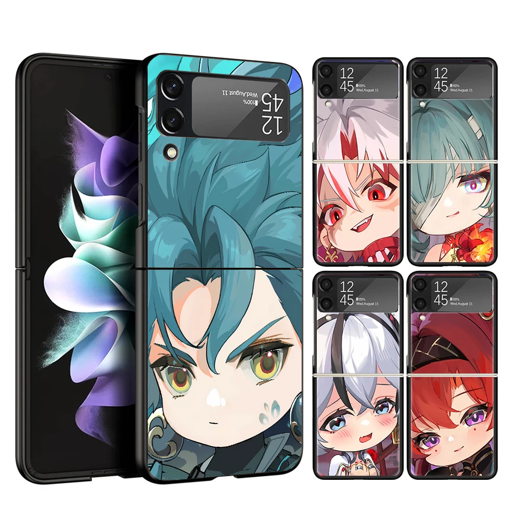 Ji Yan Wuthering Waves Yangyang Coque de téléphone pour Samsung Galaxy Z Flip 7 6 5 4 3 5G Couverture ZFlip7 ZFlip6 ZFlip4 ZFlip5 ZFlip3 Coque