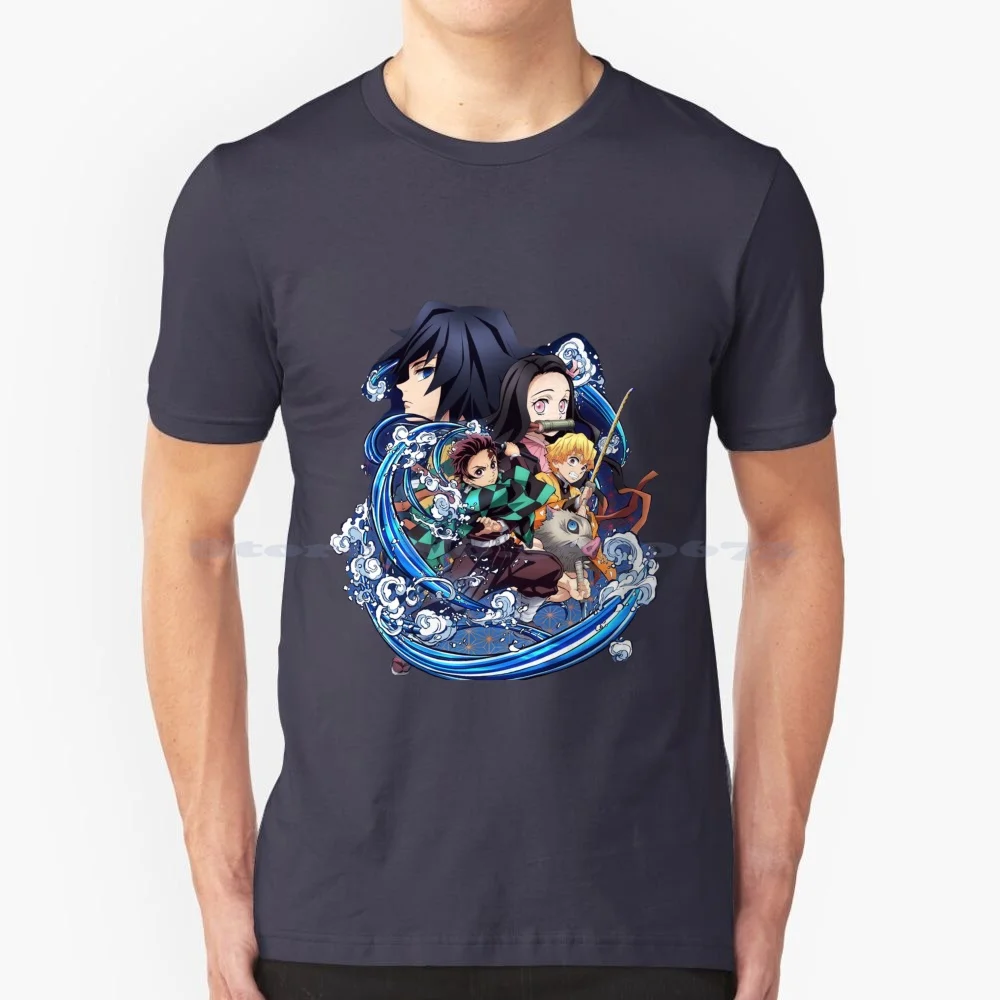 Demon T Shirt 100% Cotton Tee Demon Peeker Lemon Demon Kimetsu No Yaiba Tanjiro Kamado Hashira Nezuko Kamado Kny Inosuke