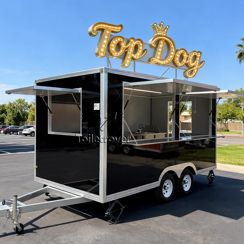 

Stainless Steel Food Truck Fully Equipped Food Trailer Charcoal Bbq Double Decker Bus Food Truck with Terrace Porch