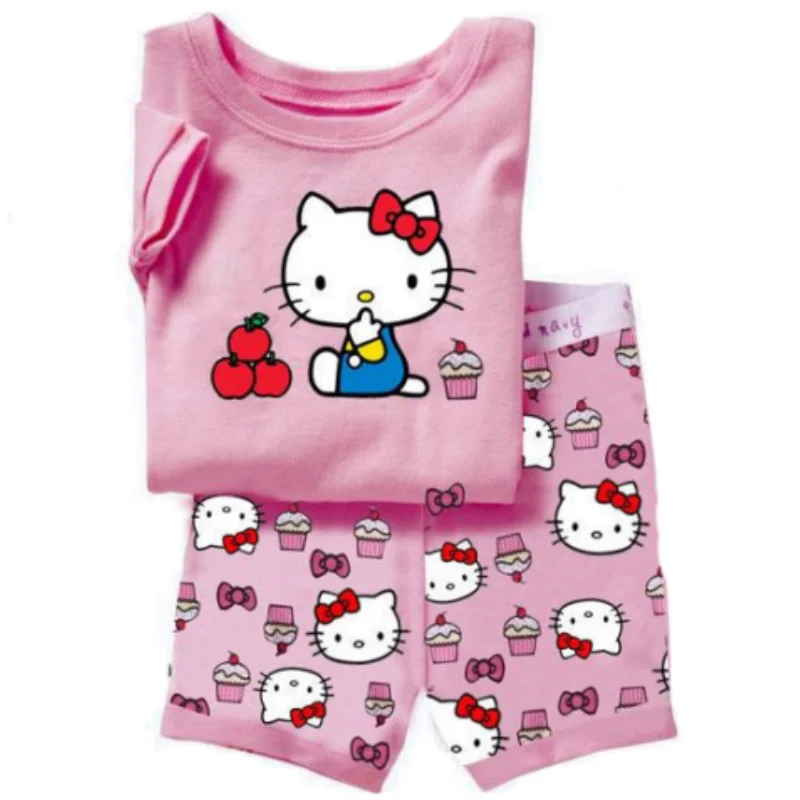 Hot Short sleeved Pajama and pajama suit Sofia Kitty Fan Unicorn kids Sleepwear Cotton Nightwear Clothes Pajamas Sets Gift