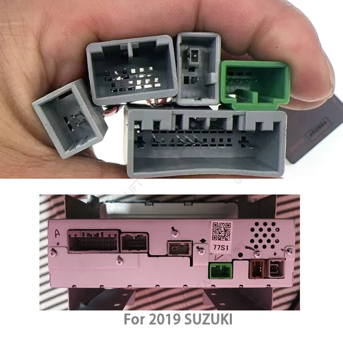 Imagen 2 del producto Cable de cableado de Radio para coche, adaptador de arnés de 16 pines con CANBUS Box OUDI para SUZUKI 2019, enchufe estéreo, navegación Android